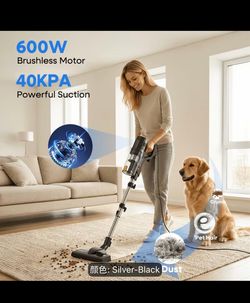 40KPa Powerful Suction 600W Corded Vacuum Cleaner, Lightweight 3-in-1 Stick Vacuum for Home, Carpet, Hard Floors & Pet Hair