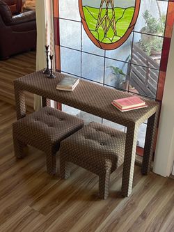 FREE DELIVERY: Hollywood Regency Parsons style bench with chairs