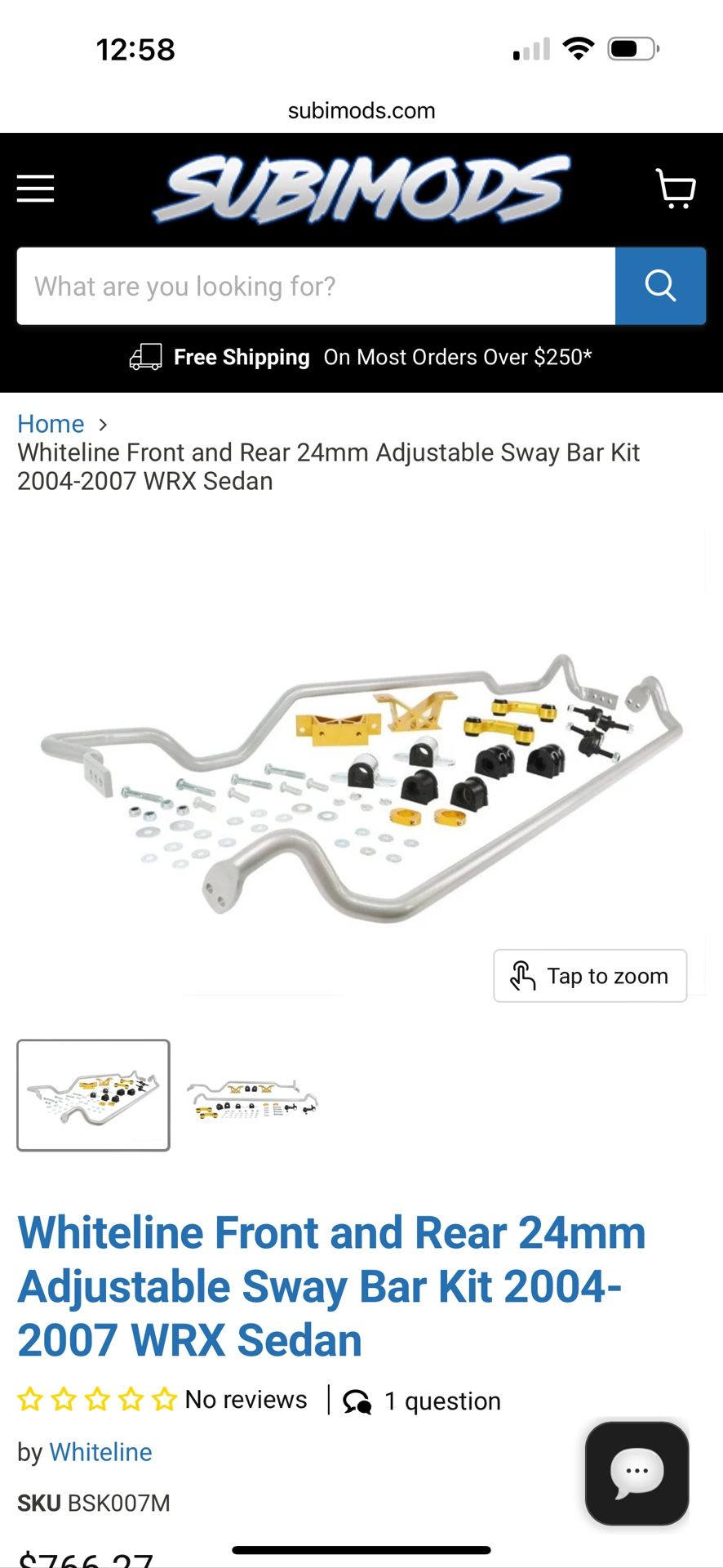 Whiteline 24mm Adjustable Sway Bar Kit