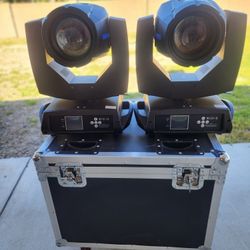 2 BEAM 230 Moving Head Lights w/ Road Case