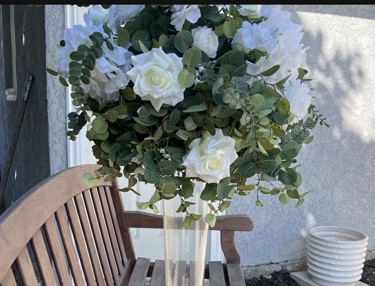 Artificial White Flower Arrangements 