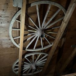 2 Antique Wagon Wheels 36”