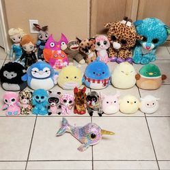 Beanie Boos, Squishmallows, & Miscellaneous Stuffies (3 pictures posted)