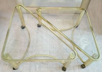 Vintage Coffee Tables Glass Brass