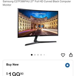 Samsung 27" Full HD Curved Black Computer Monitor