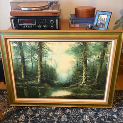 Beautiful Large-Scale Mid-Century Original Oil Painting by Hugo Wollinger