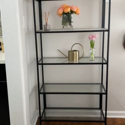 Black Metal And Glass Shelving Unit