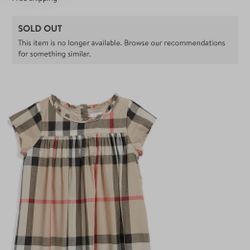 Burberry Kids Dress Size 3Y 