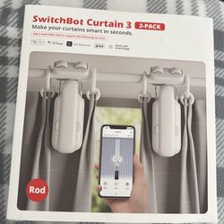 2 Pack SwitchBot 2025 Automatic Curtain Opener 3 Rod-Bluetooth Remote,WiFi 