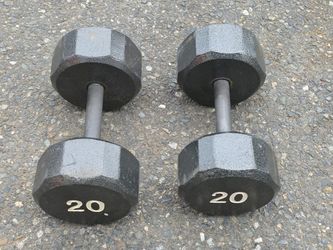 2 20lb. Hex Dumbbells $30