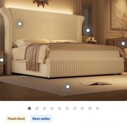 Corduroy Queen Size Bed Frame 