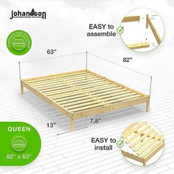 Queen Platform wooden bed, new in box