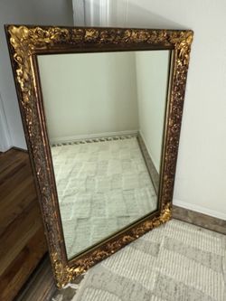 Vintage Rococo Styled Gold Mirror