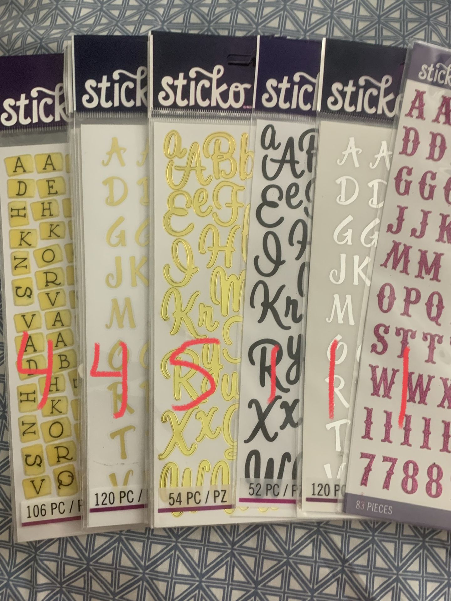 Letter stickers