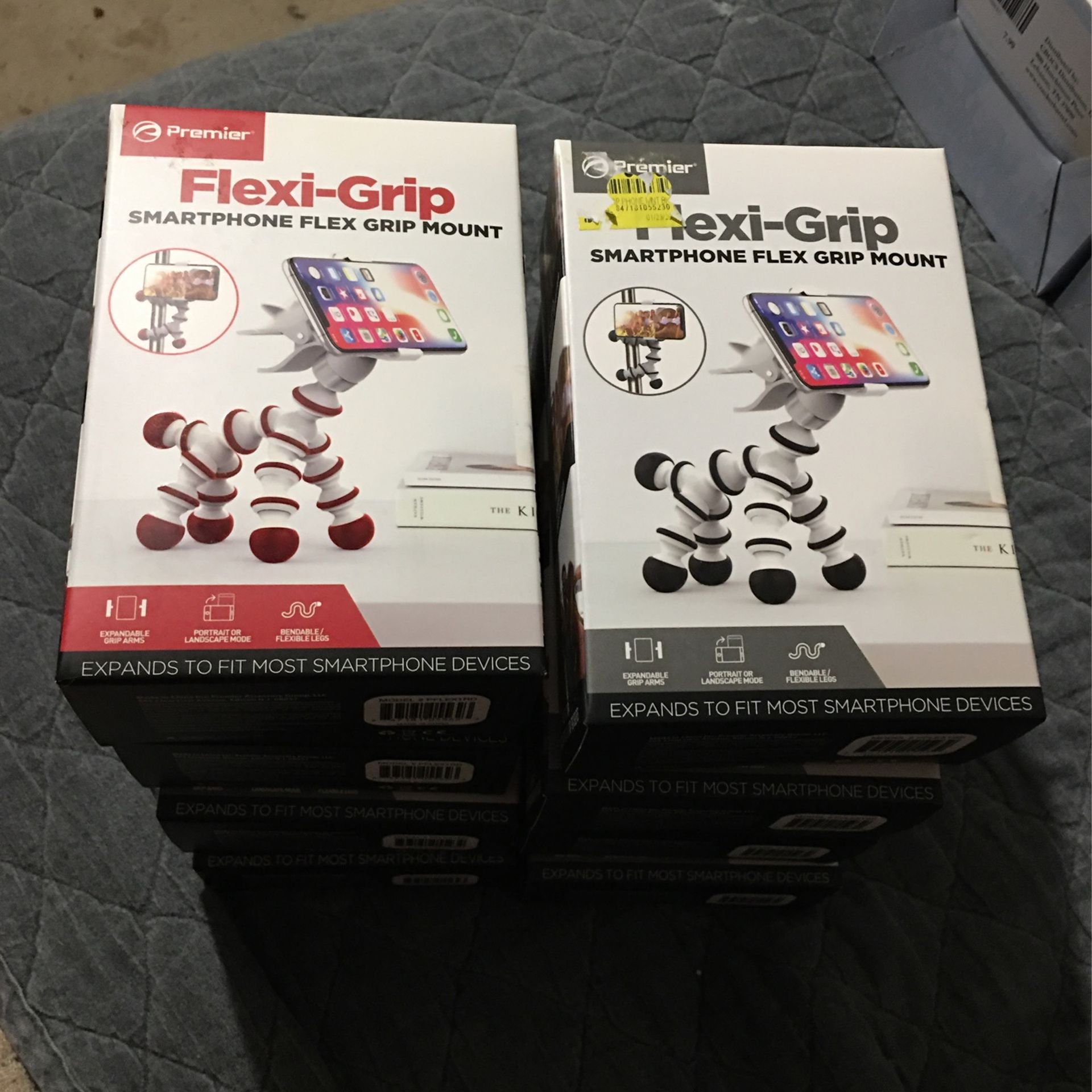 Smartphone Holder Mount Red Or Black Flex Grip