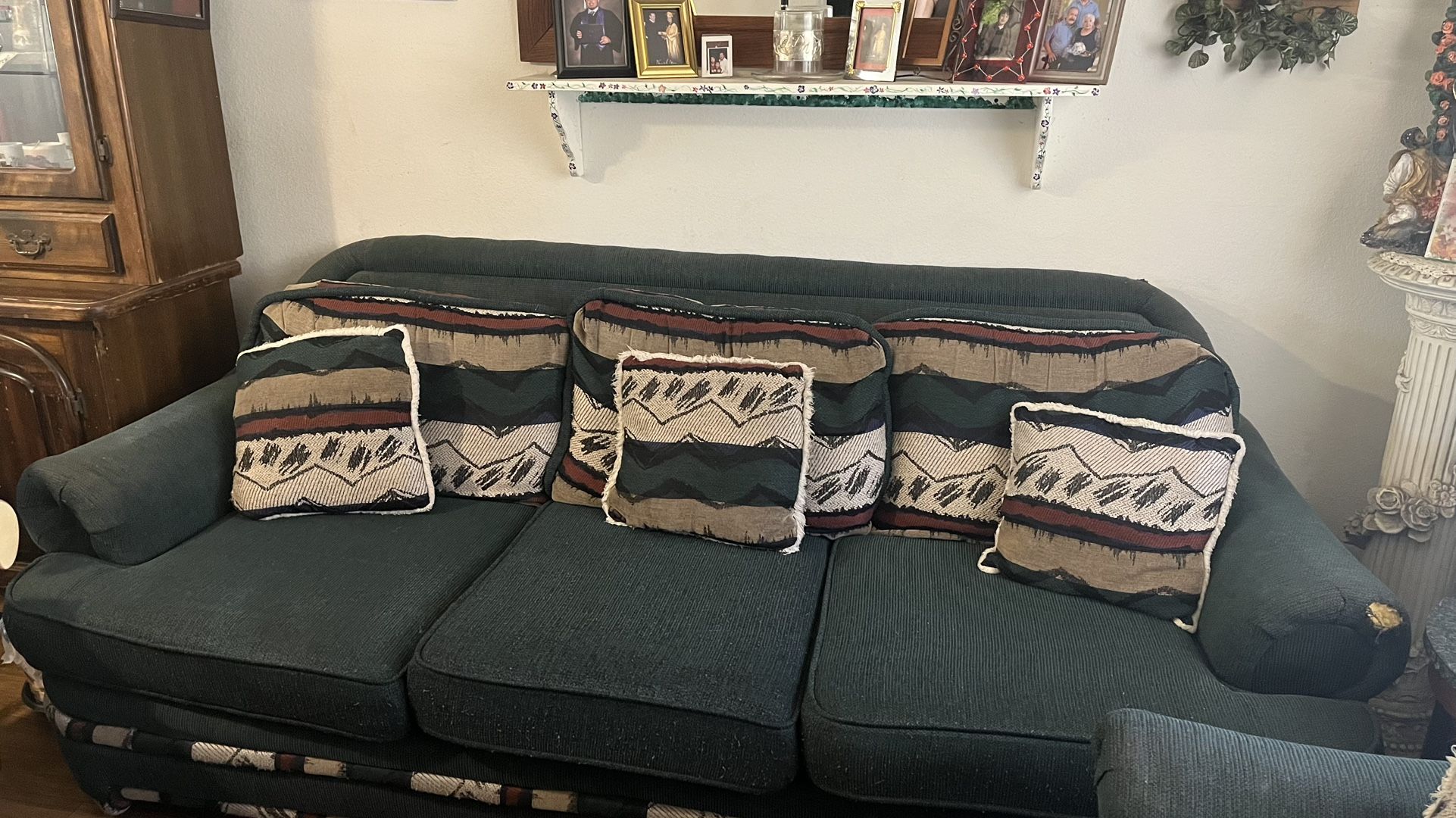 Hunter Green Sofa & Loveseat