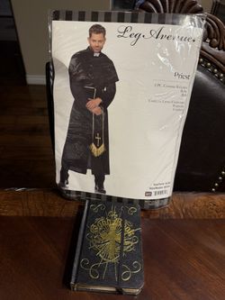 Men’s Priest Costume – Leg Avenue – Includes “Holy Book” Flask – $40