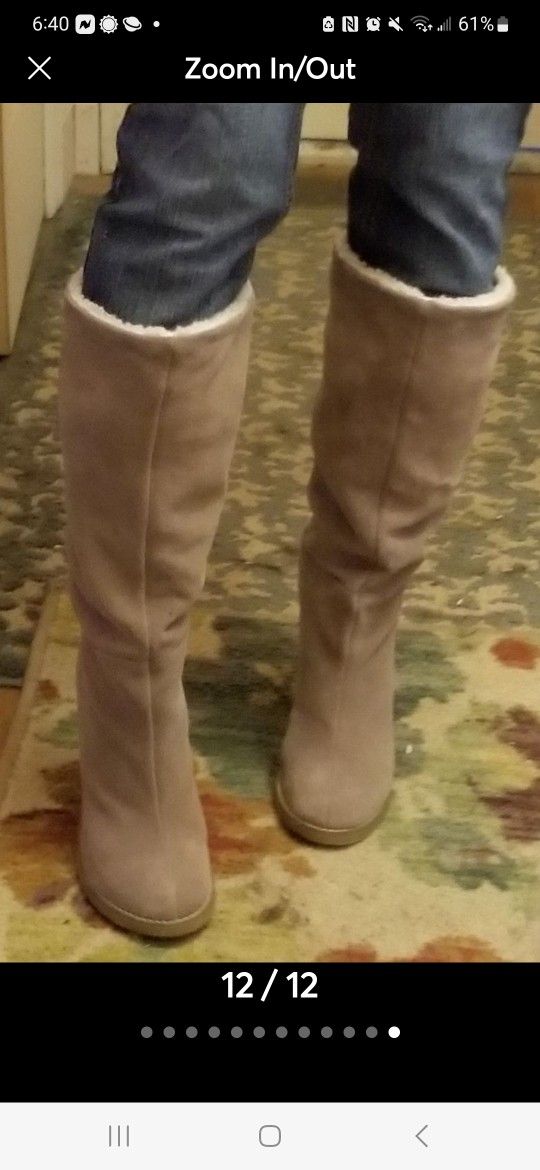 Victoria's Secret Colin Stuart Suede/Sherpa Fur Lined Boots 61/2