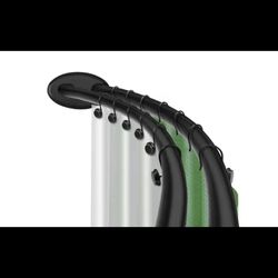 Utopia Alley 72" Rustproof Wall Mount Black Adj Double Curved Shower Curtain Rod
