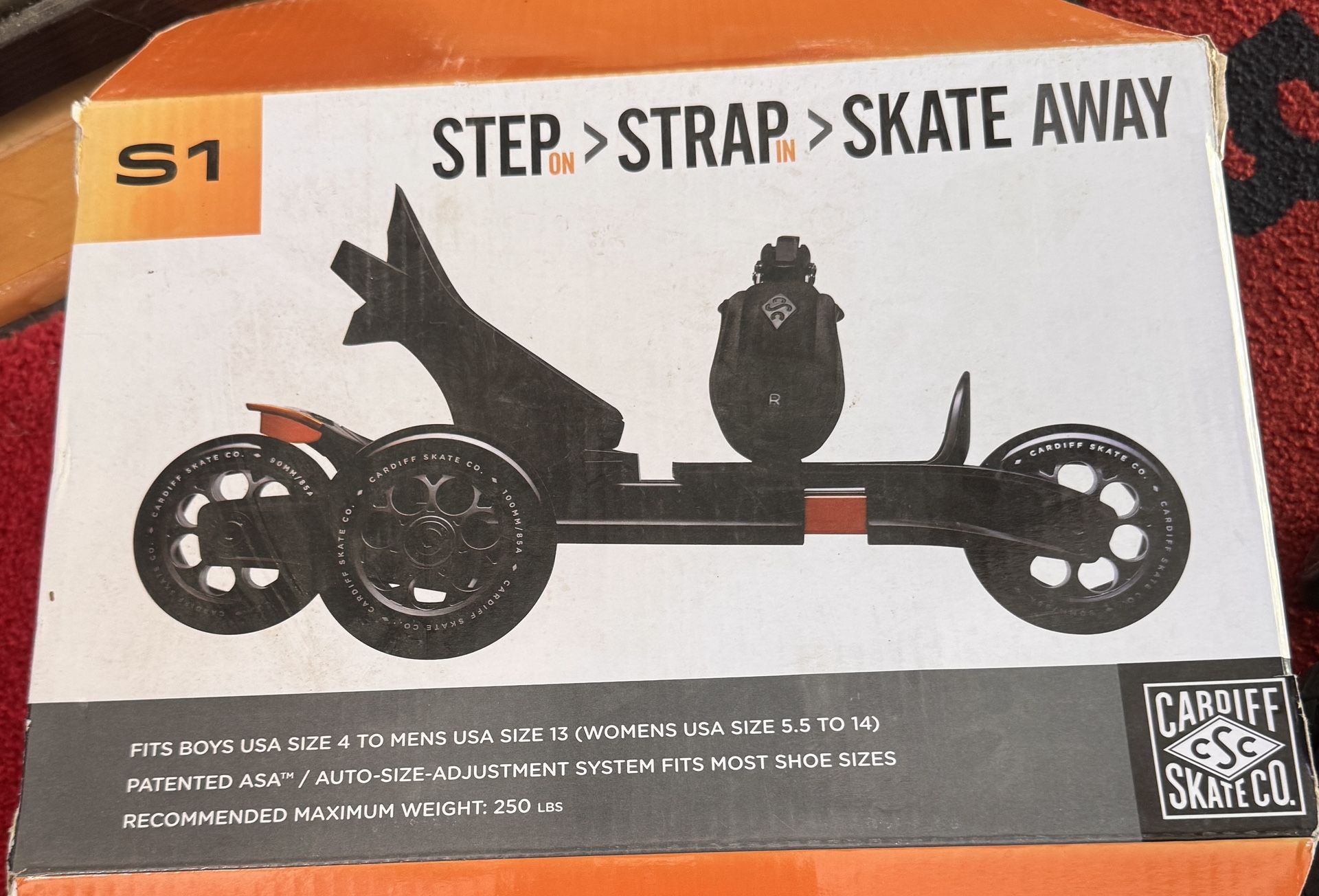 CARDIFF Skate Co. Model S1 Adjustable Skates Mens Sizes 4-13 Womans Sizes 5.5-14