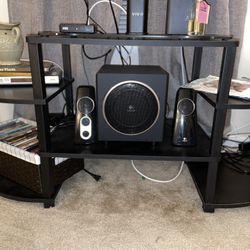 TV Stand, Two Side Tables, And Bookshelf 