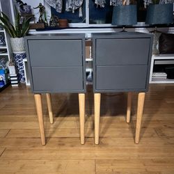 Gray 2-Drawer Nightstands