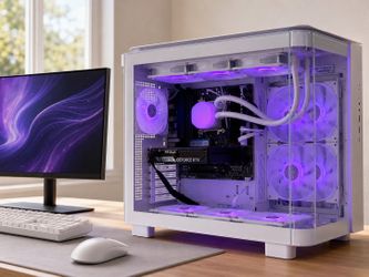 Gaming PC Custom Built🕹️RGB White Glass Case|Ryzen 5 7500X3D+RTX 5060💥16GB RAM| 1TB SSD|Windows 11 Pro|1 Year Warranty✅$0 Down Finance Available