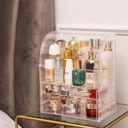 Large Acrylic Makeup Organizer for Vanity, 9.5" W x 6.3" D x 12.4" H Skincare Organizer