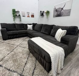Dark Gray Sectional Couch - Free Delivery