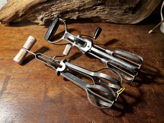 3 Vintage Egg Beater Mixer Stainless Steel Kitchen Unique Item