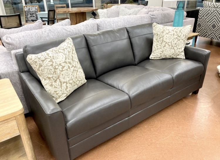 New 80” Leather Sofa — CLEARANCE