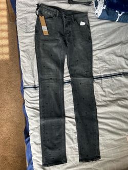 Gray ksubi Jeans with Cross Embroidery