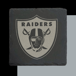 Raiders 4pc Set Stone Coasters Laser Engraved