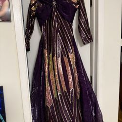 Purple Dress With Sequence Size 2-4