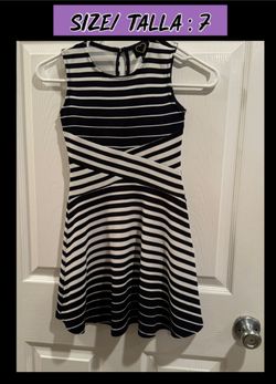 Girls Striped Dress - Size 7