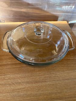 Vintage Clear Anchor Hocking Ovenware 9in 2Qt Clear Casserole Baking Dish