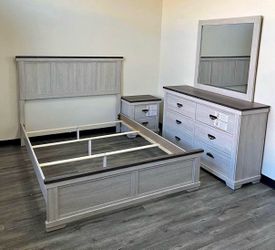 4-Piece Bedroom Set with Bed Frame and Dresser