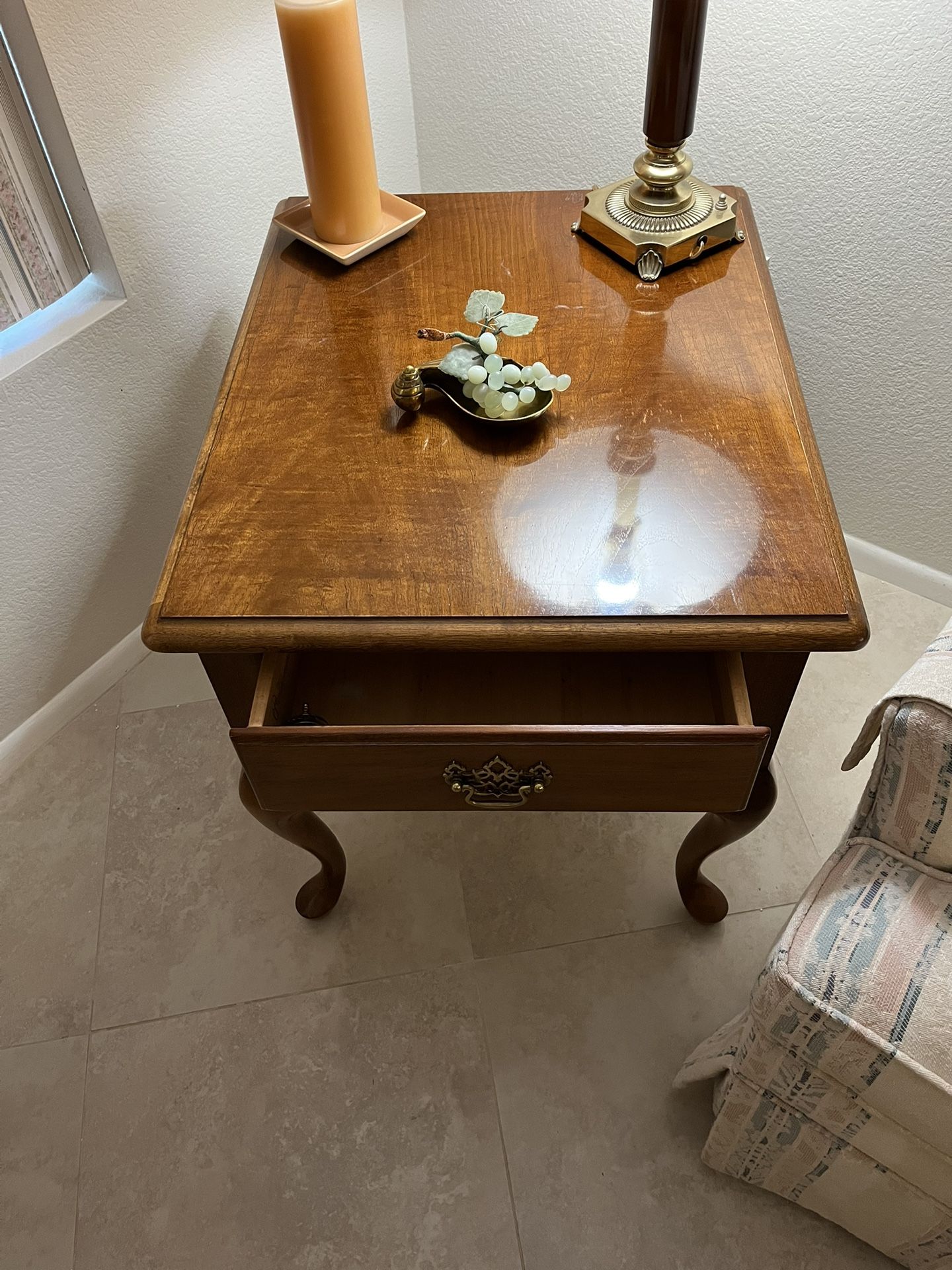 2 End Tables With Drawers Perfect Shape.  