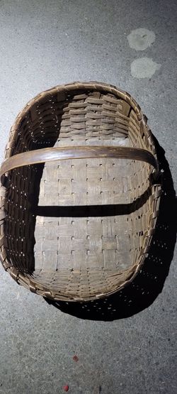 Antique Russian 1800's Handwoven Gathering Basket