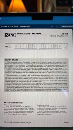 Rane AC 22 Active Crossover
