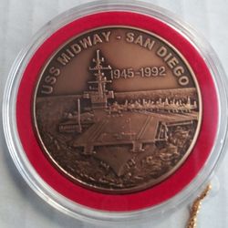 USS Midway San Diego 1(contact info removed) CVB 41 Aircraft Carrier Medal Challenge Coin