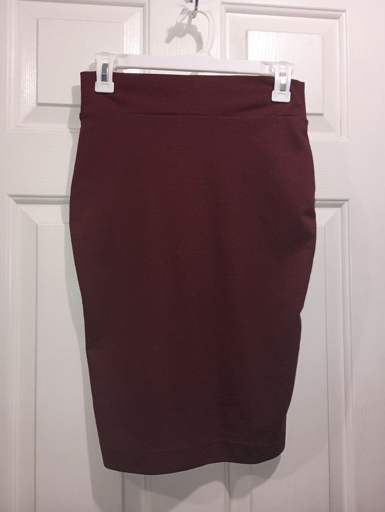 Red Wine Burgundy Pencil Skirt Size Medium
