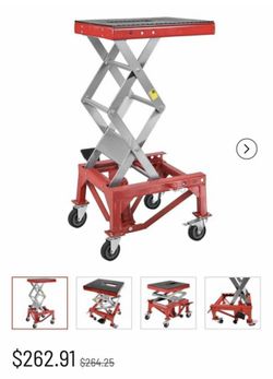 Brandnew VEVOR 350lbs hydraulic table lift just assembled in orange and red color 100% good never used $150 each