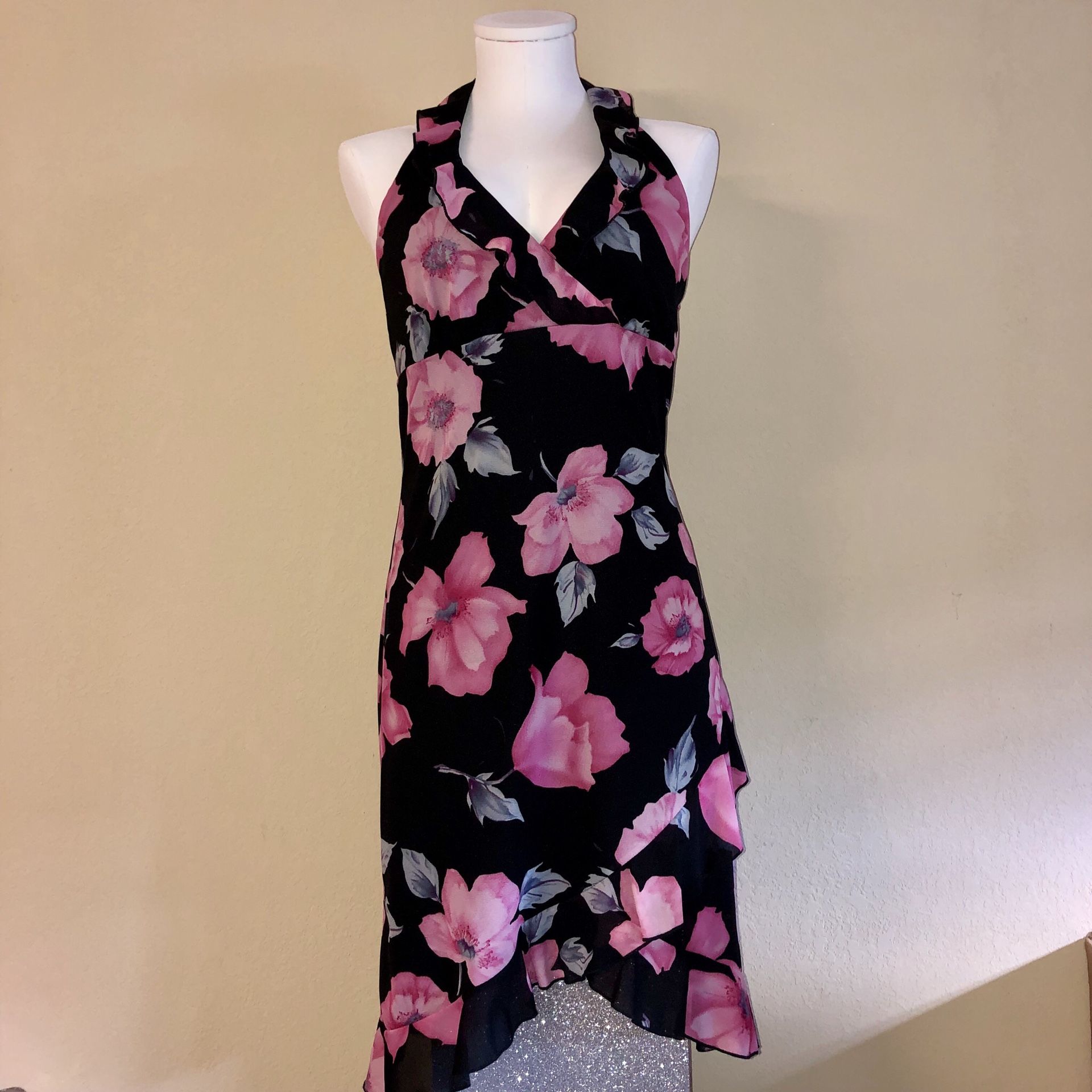 Byer Too! Floral Halter Dress, Jrs Lg