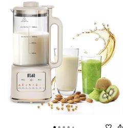 New 55oz Nut M ilk Maker, BBC Automatic Milk Maker with 20 B  lades for Homemade Almond, Oat, Soy Milk, Plant-B ased Milk,