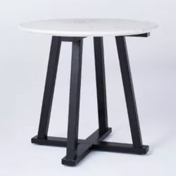 Brand New Round Accent Table Marble Black And White