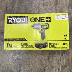 RYOBI PCL265K1 ONE+ 18V Cordless 1/2”Impact Wrench Kit