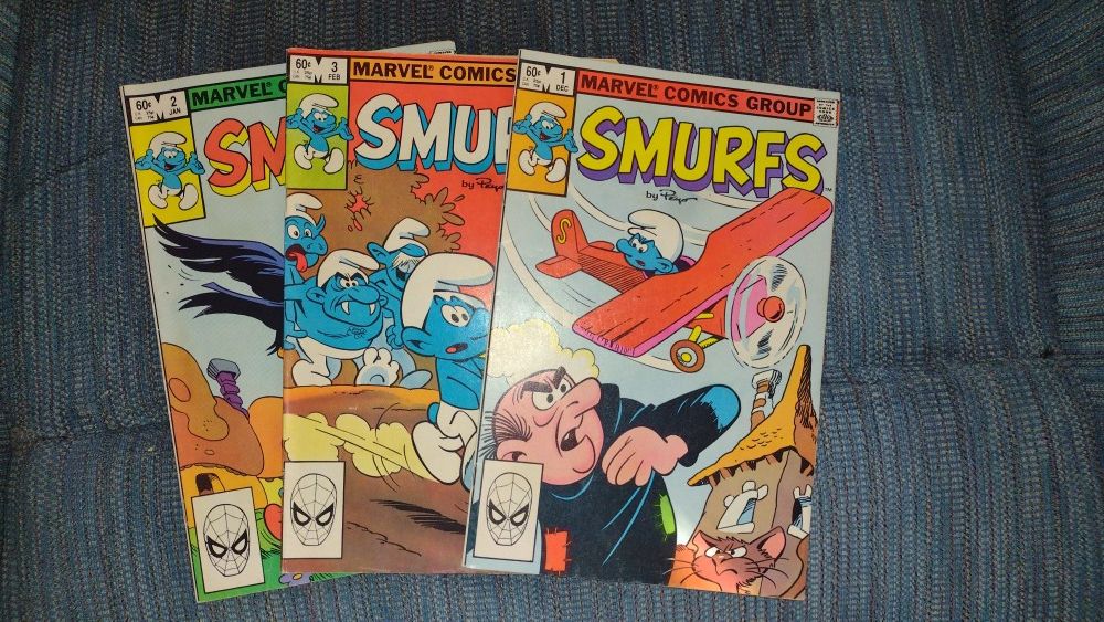 vintage smurf marvel comic books - volume 1,2,3