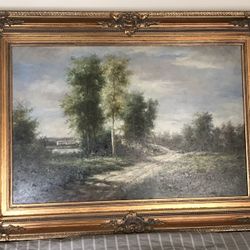 Landscape Oil Painting Wood Frame 46x34