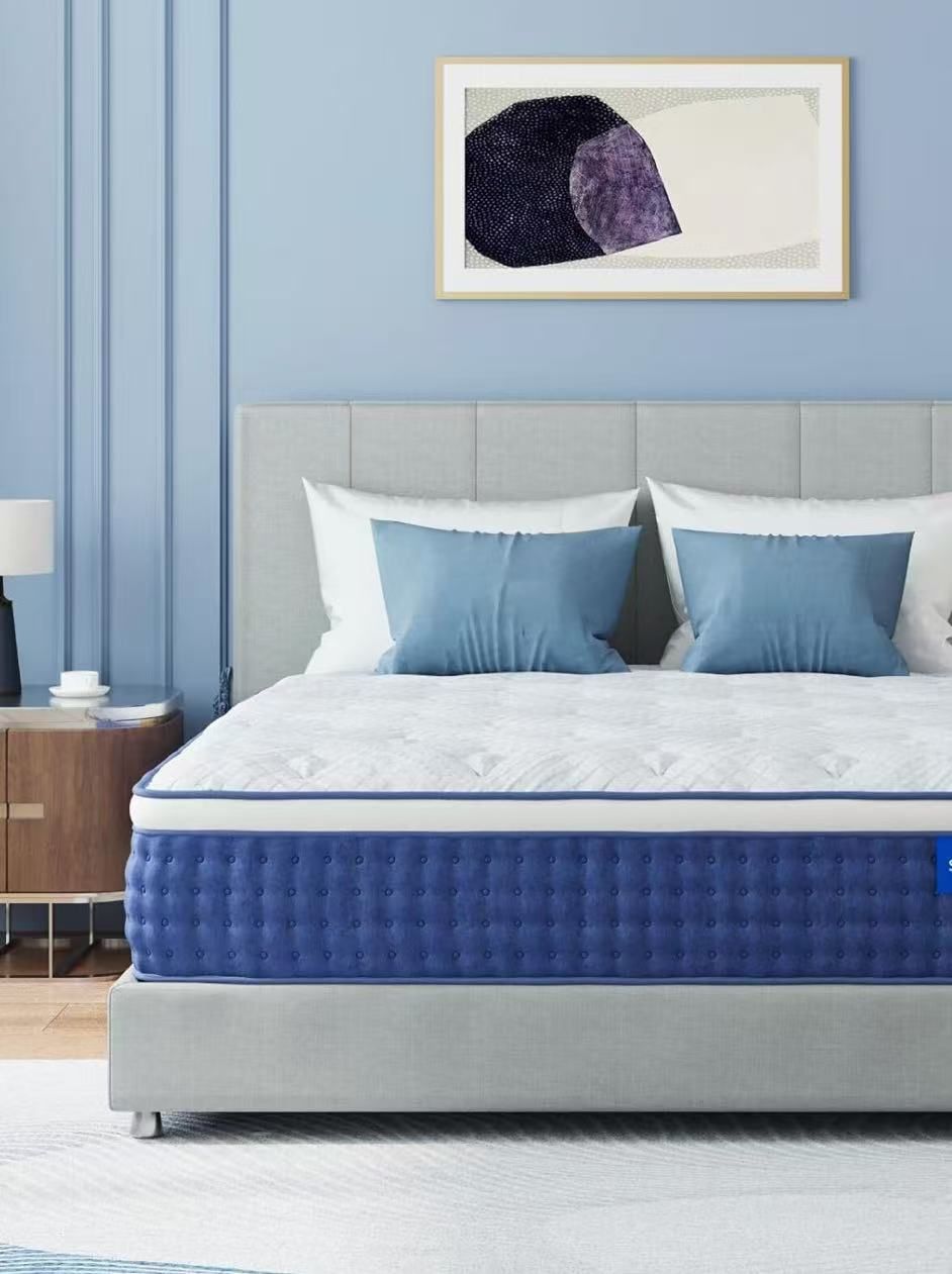 Full Size Mattress 14 Inch Full Hybrid Mattress in a Box, Individual Pocket Springs for Motion Isola